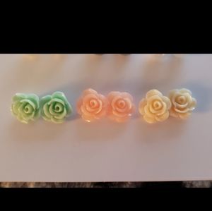 3 pair of earrings together